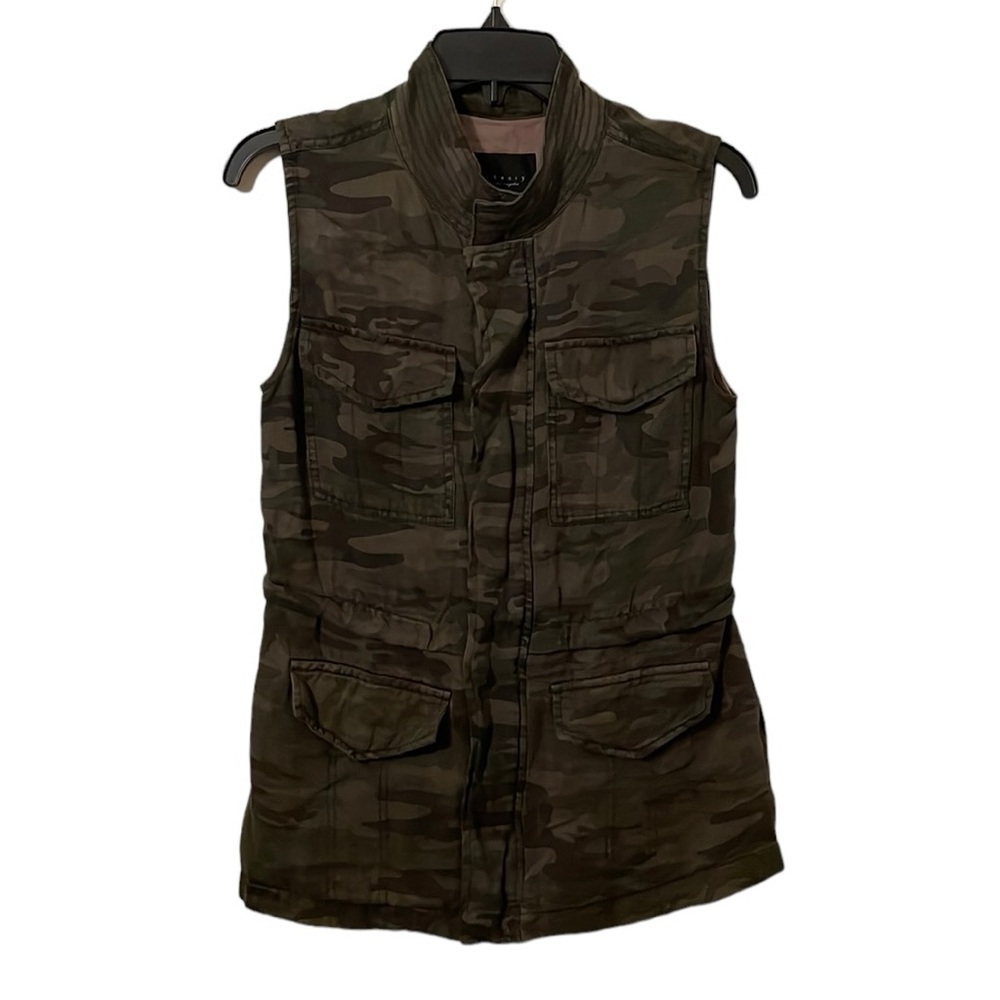 Sanctuary Women's Mother Nature Camo Military‎ Courier Pocket Vest Size S